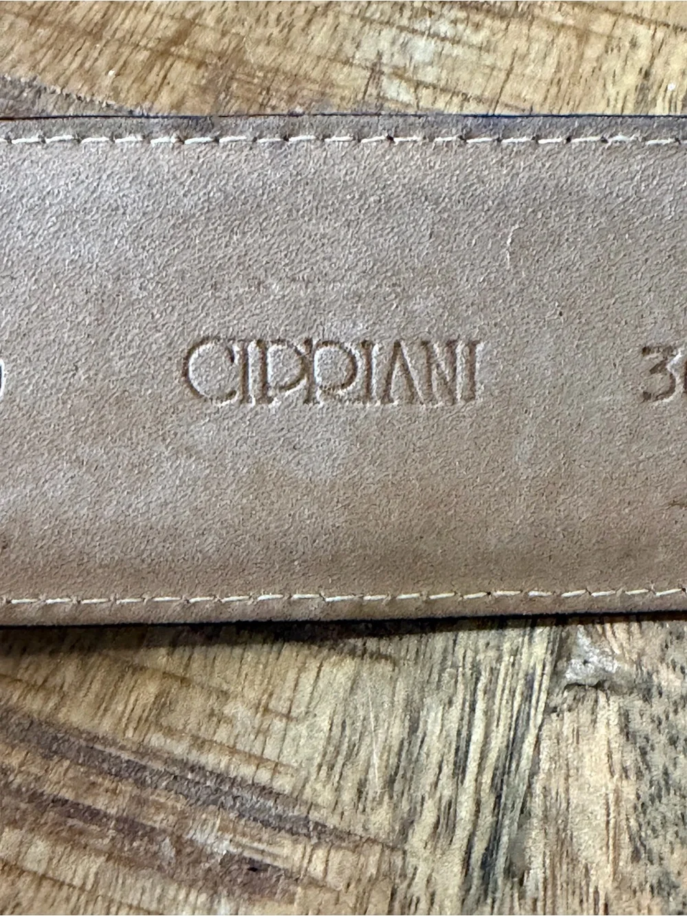 Vtg Cipriani Dark Brown Lizard Grain Leather Belt Wrapped Buckle Size M 2” Wide